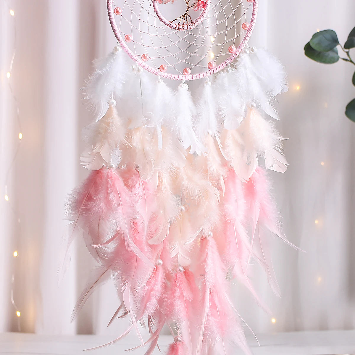 Łapacz Snów Drzewo Życia – Kryształowa Dekoracja Kawaii Pink