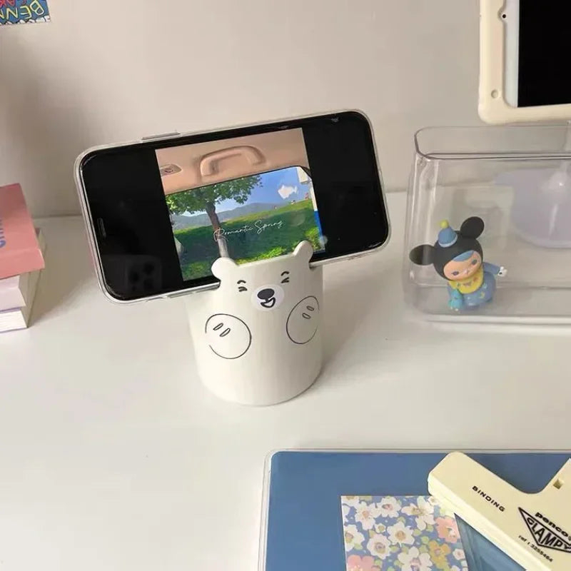 Kubek na Długopisy Miś Kawaii – Wielofunkcyjny Organizer