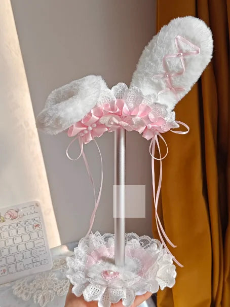 Puchaty Stojak na Słuchawki – Kawaii Organizer Biurkowy