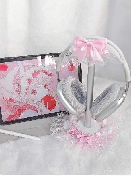 Puchaty Stojak na Słuchawki – Kawaii Organizer Biurkowy