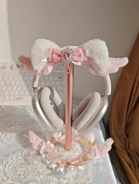 Puchaty Stojak na Słuchawki – Kawaii Organizer Biurkowy