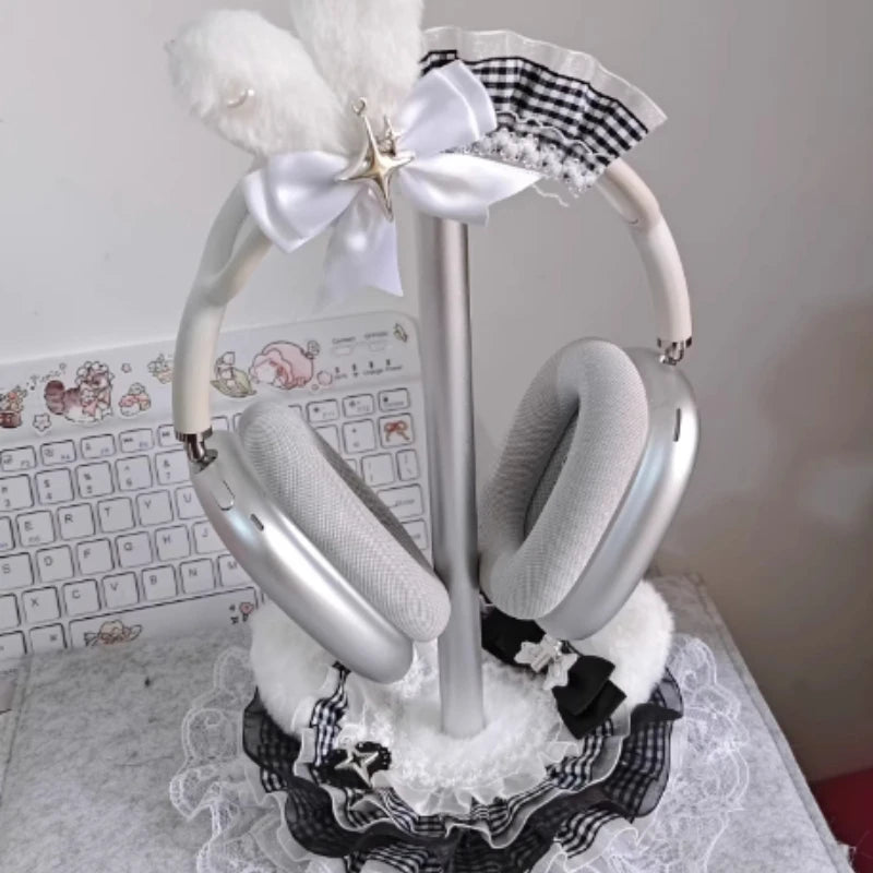 Puchaty Stojak na Słuchawki – Kawaii Organizer Biurkowy
