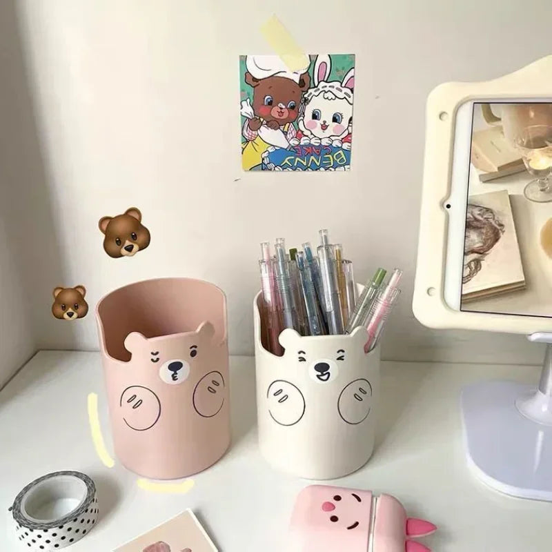 Kubek na Długopisy Miś Kawaii – Wielofunkcyjny Organizer