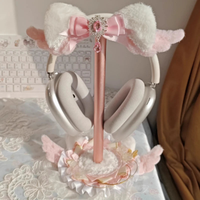 Puchaty Stojak na Słuchawki – Kawaii Organizer Biurkowy