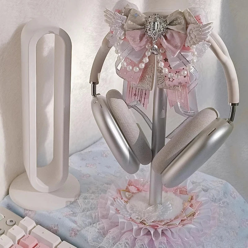 Puchaty Stojak na Słuchawki – Kawaii Organizer Biurkowy